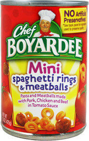 Chef Boyardee Mini Spaghetti Rings and Meatballs in Tomato Sauce, Ready-to-Eat Meal, 15 oz. Can