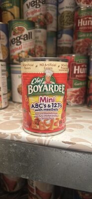 Chef Boyardee Mini ABC's and 123's with Meatballs in Tomato Sauce, Ready-to-Eat Meal, 15 oz. Can