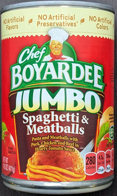 Jumbo Spaghetti & Meatballs Pasta And Meatballs With Pork, Chicken And Beef In Hearty Tomato Sauce, Jumbo Spaghetti & Meatballs