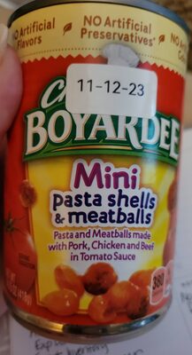Chef Boyardee Mini Pasta Shells and Meatballs in Tomato Sauce, Ready-to-Eat Meal, 14.75 oz. Can
