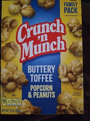 CRUNCH 'N MUNCH Buttery Toffee Popcorn with Peanuts, 10 oz.
