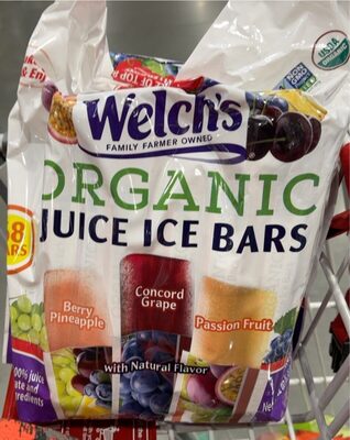 Organic Juice Ice Bars, Berry Pineapple, Concord Grape, Passion Fruit