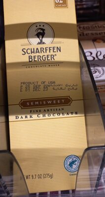 Scharffen Berger, Dark Chocolate, Semisweet, Semisweet