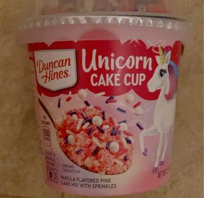 Vanilla Flavored Pink Cake Mix With Sprinkles Unicorn Cake Cup, Vanilla