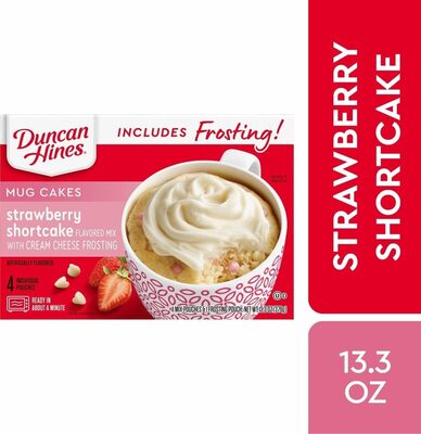 Strawberry Shortcake Flavored Mix With Flavored Cream Cheese Frosting Mug Cakes, Strawberry Shortcake
