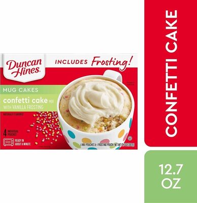 Confetti Cake Mix With Vanilla Flavored With Frosting Mug Cakes, Confetti