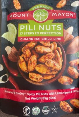 Chiang Mai Chili Lime Sprouted & Slodry Spicy Pili Nuts With Lemongrass & Lime, Chiang Mai Chili Lime