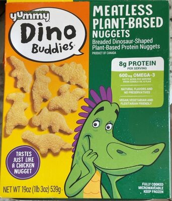 Meatless Plant-Based Breaded Dinosaur-Shaped Protein Nuggets