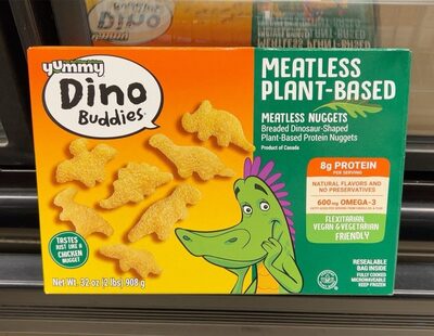 Meatless Breaded Dinosaur-Shaped Plant-Based Protein Nuggets, Meatless