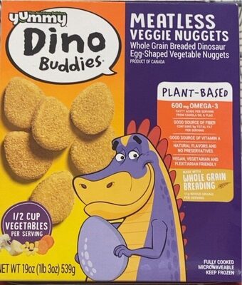 Meatless Veggie Nuggets Whole Grain Breaded Dinosaur Egg-Shaped Vegetable Nuggets, Meatless Veggie Nuggets