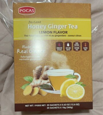 Lemon Flavor Instant Honey Ginger Tea Sachets, Lemon