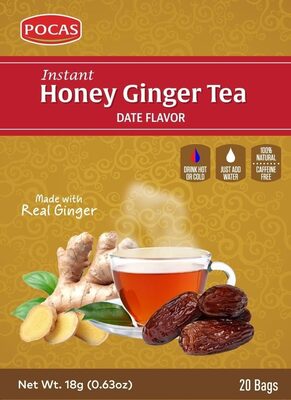 Date Flavor Instant Honey Ginger Tea Sachets, Date