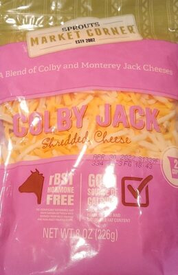 Colby Jack A Blend Of Colby And Monterey Jack Thick Cut Shredded Cheeses, Colby Jack