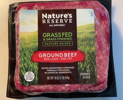 80% Lean 20% Fat Grass Fed Ground Beef
