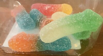 Sour Neon Gummi Worms Candy, Sour Neon