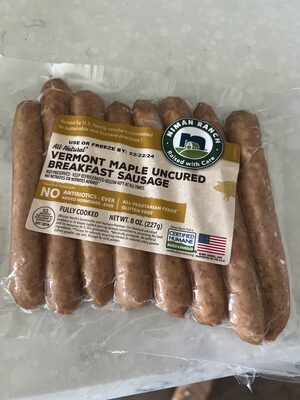 Vermont Maple Fully Cooked Breakfast Sausage, Vermont Maple