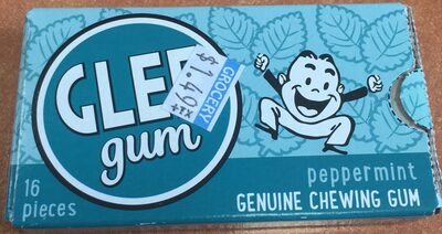 Peppermint Cane Sugar Sweetened Natural Chewing Gum, Peppermint
