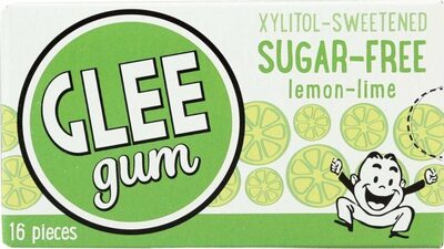 Lemon Lime Xylitol Sweetened Natural Chewing Gum, Lemon Lime