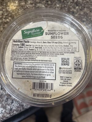 Roasted & Salted Sunflower Seeds, Roasted & Salted