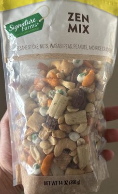 Zen Mix Of Sesame Sticks, Nuts, Wasabi Peas, Peanuts, And Rice Crackers Mix, Zen