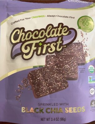 Black Chia Seeds Sprinkled With Premium Organic Milk Chocolate, Black Chia Seeds