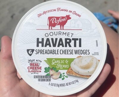 Garlic & Herbs Gourmet Havarti Spreadable Cheese Wedges, Garlic & Herbs