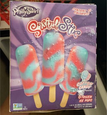Cotton Candy Swirl Stix Ice Pops, Cotton Candy