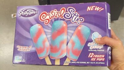 Cotton Candy Swirl Stix Ice Pops, Cotton Candy