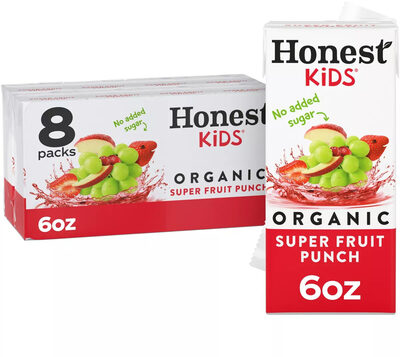 Honest Kids Super Fruit Punch Cartons, 6 Fl Oz, 8 Pack, Fruit Punch