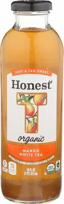 Honest Mango White Tea Glass Bottle, 16 fl oz