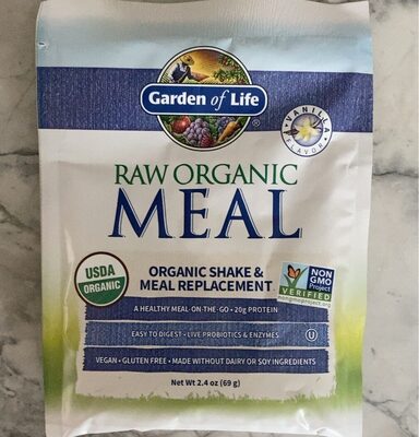 Raw Organic Plant-Based Protein 20 G Meal Replacement Shake Powder, Vanilla, Vanilla