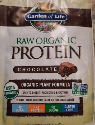 Raw Organic Plant-Based Protein 22 G Clean & Complete Powder, Chocolate, Chocolate