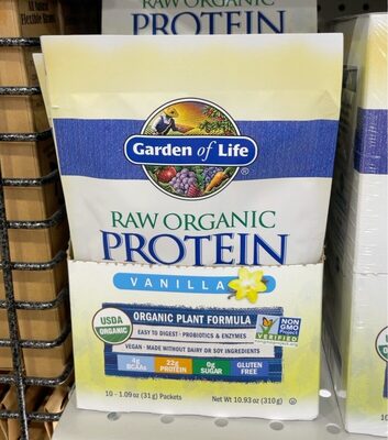 Raw Organic Plant-Based Protein 22 G Powder, Vanilla, Vanilla