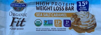 Organic Fit Plant Based High Protein 14 G Weight Loss Bar, Salted Caramel Chocolate, Salted Caramel Chocolate
