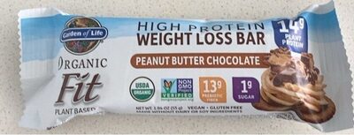 Organic Plant Based High Protein 14 G Weight Loss Bar, Peanut Butter Chocolate, Peanut Butter Chocolate