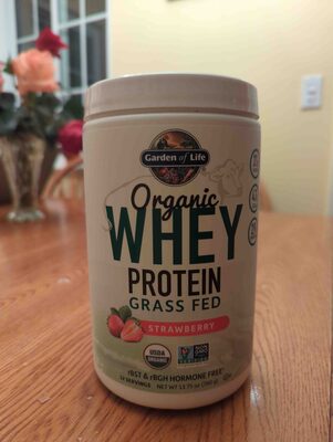 Organic Grass Fed Whey Protein 21 G, Bcaas 4.7 G, Probiotics 2 Bil Cfu Powder, Strawberry, Strawberry