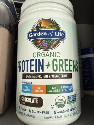 Organic Plant-Based Protein + Greens Delicious Protein & Veggie Shake, Chocolate