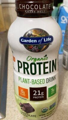 Organic Plant-Based Protein 21 G, Sugar 0 G, Mcts 5 G Drink, Chocolate, Chocolate