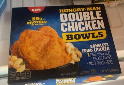 Boneless Fried Chicken 2 Fried White Meat Chicken Patties + Mac & Cheese Sauce Double Chicken Bowls, Boneless Fried Chicken