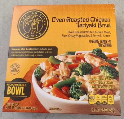 Oven Roasted Chicken Teriyaki Oven Roasted White Chicken Meat, Rice, Crispy Vegetables & Teriyaki Sauce Bowl, Oven Roasted Chicken Teriyaki