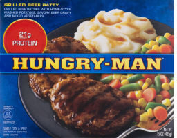 Grilled Beef Patty With Mashed Potatoes, Savory Beer Gravy And Mixed Vegetables, Grilled Beef Patty