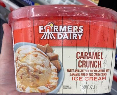 Caramel Crunch Sweet And Salty Ice Cream Swirled With Caramel Ribbon And Candy Crunch, Caramel Crunch