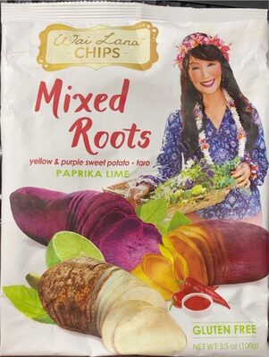 Paprika Lime Yellow & Purple Sweet Potato, Taro Mixed Roots Chips, Paprika Lime