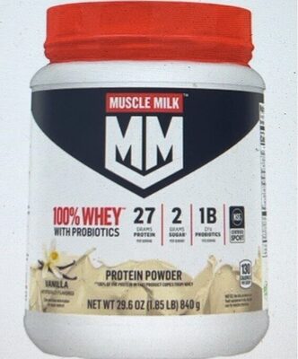 100% Whey With Probiotics Protein 27 Grams Powder, Vanilla, Vanilla