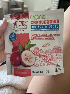 No Added Sugar Organic Cranberries, No Added Sugar