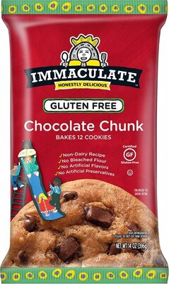 Immaculate Baking Gluten Free Chocolate Chunk Cookies 12 Count