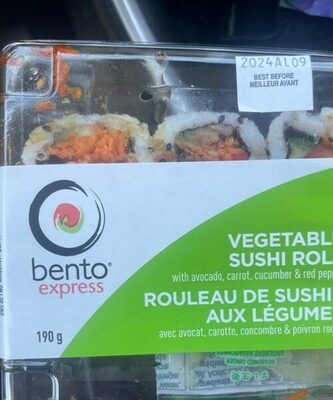 Vegetable Sushi With Avocado, Carrot, Cucumber & Red Pepper Roll, Vegetable With Avocado, Carrot, Cucumber & Red Pepper