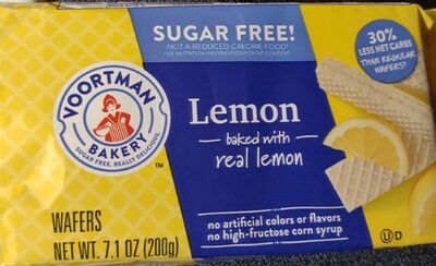 Zero Sugar Lemon Wafers, Lemon