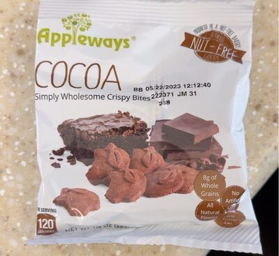 Appleways Whole Grain 1.0 oz Cocoa Crispy Bites, Individually Wrapped - Each