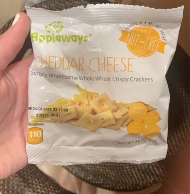 Appleways Whole Grain 0.9 oz Cheddar Cheese Crispy Crackers, Individually Wrapped, Each